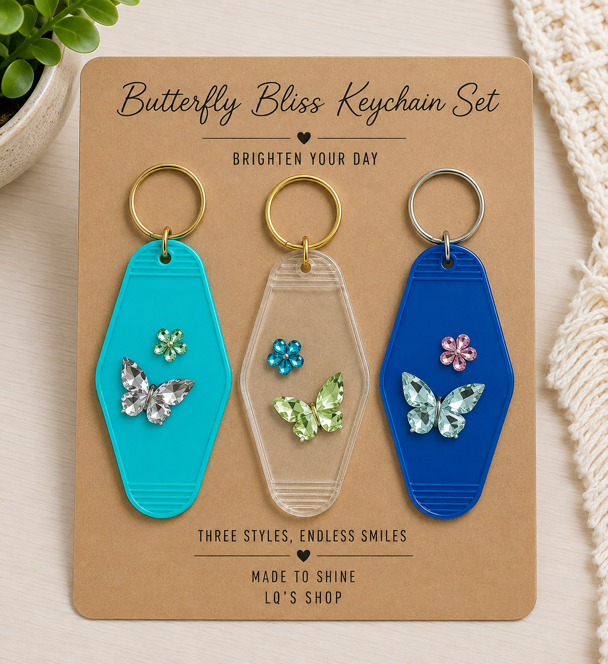 Butterfly Bling Keychain Collection