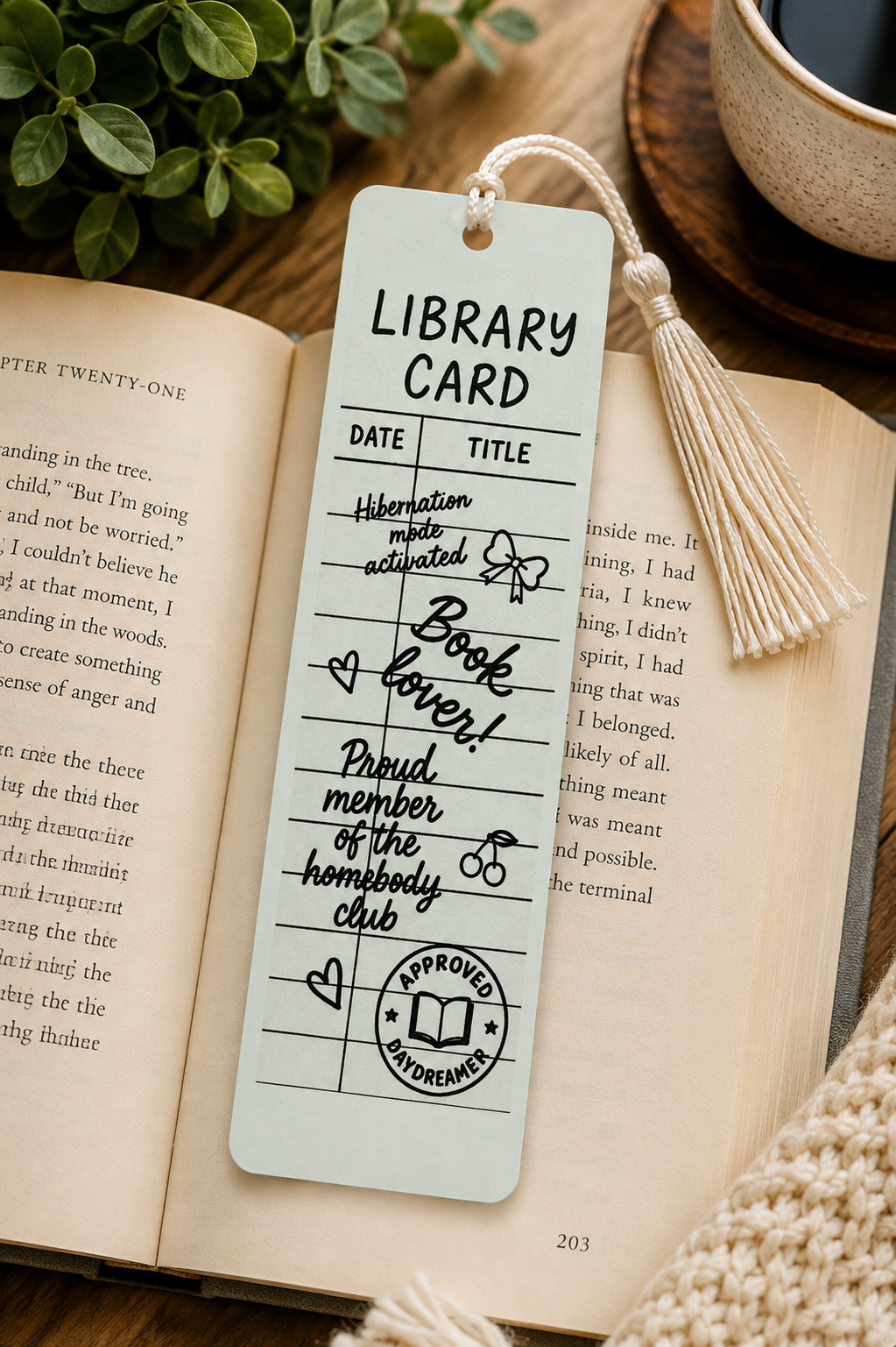 Bookmark "Book Lover Library Card"