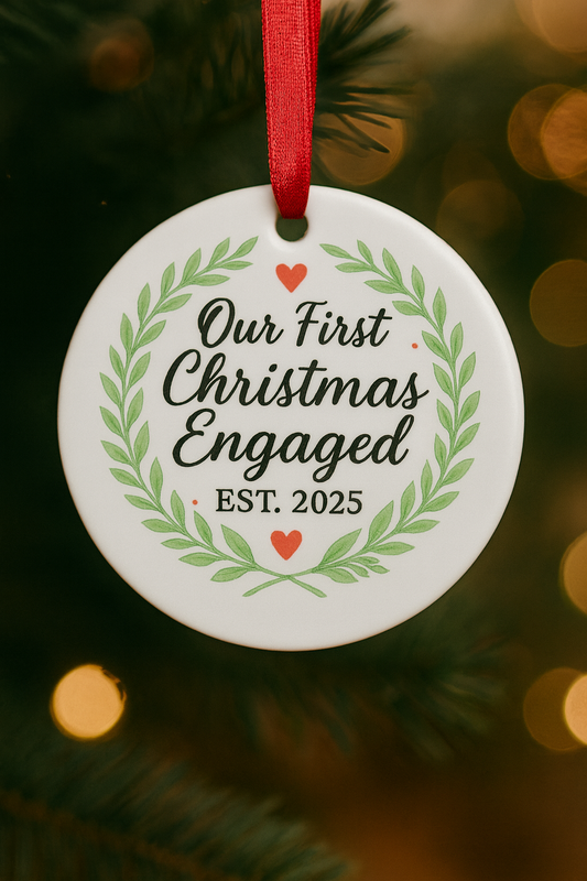 Clearance💍 Our First Christmas Engaged Ornament – Est. 2025 💍