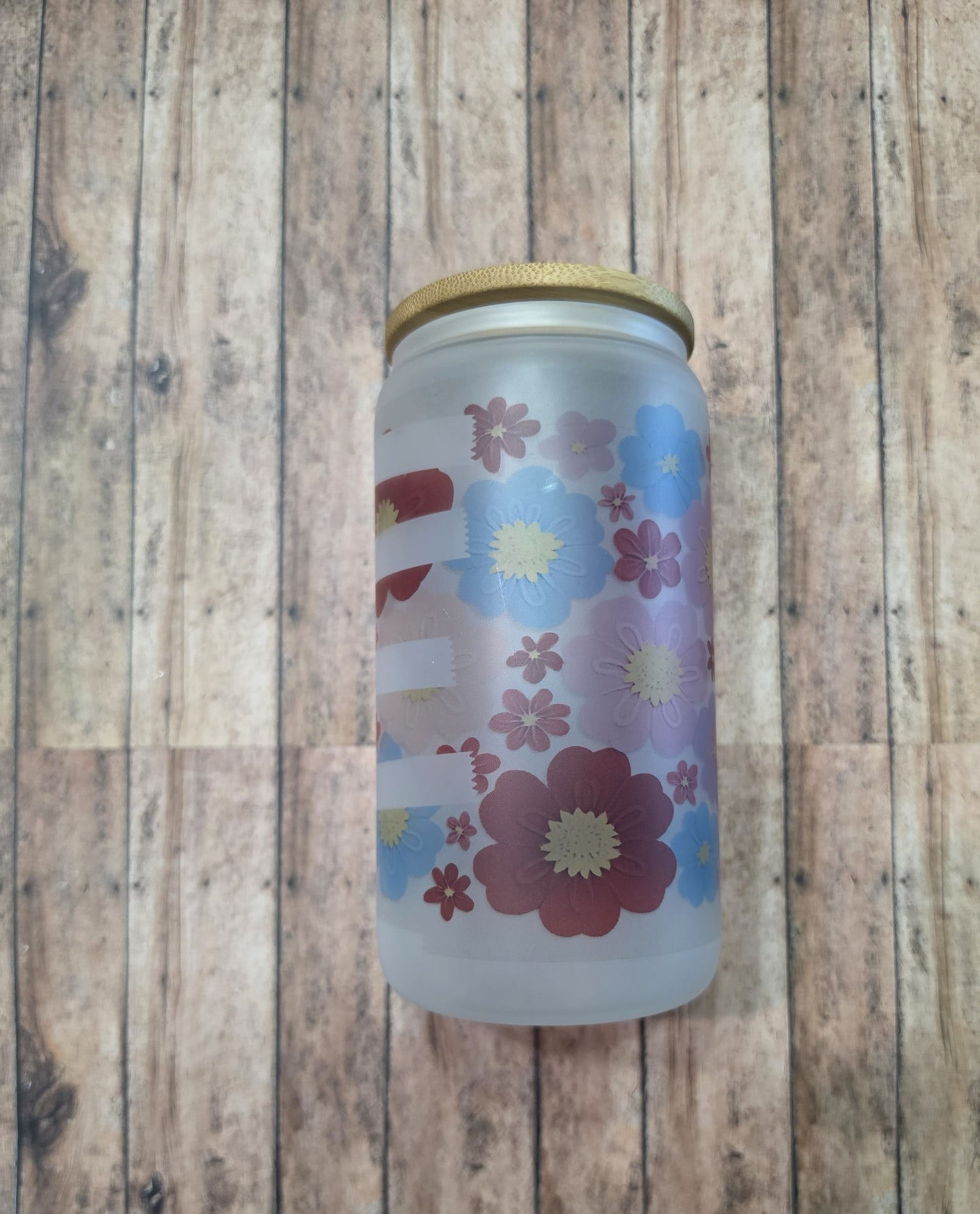 Clearence Floral Glass Can