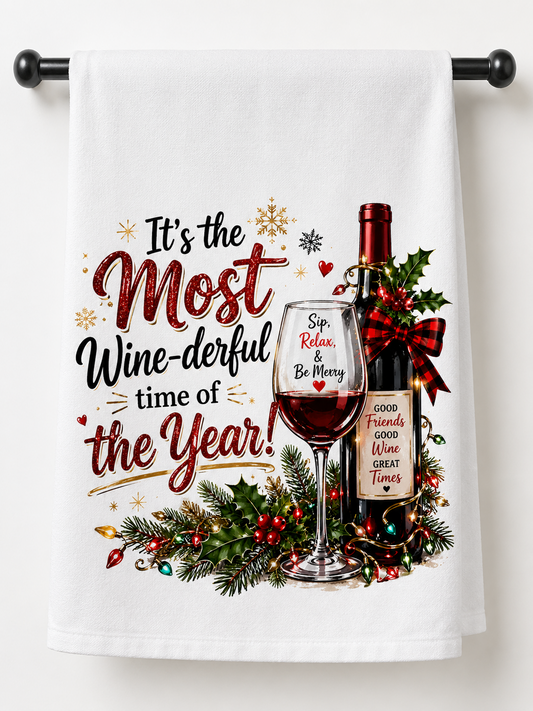 Kitchen Towel It's the Most Wine-derful Time of the Year