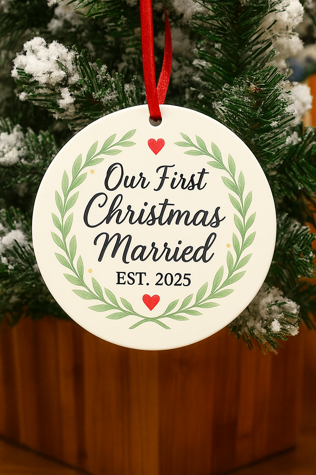 Clearance💍 Our First Christmas Married Ornament – Est. 2025 💍