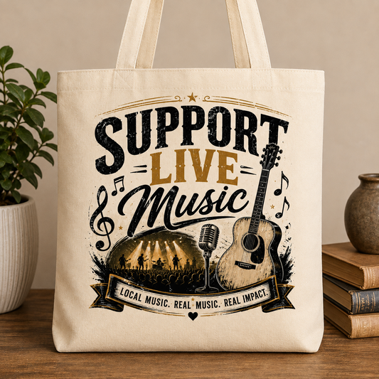 Totebag Support Live Music Canvas