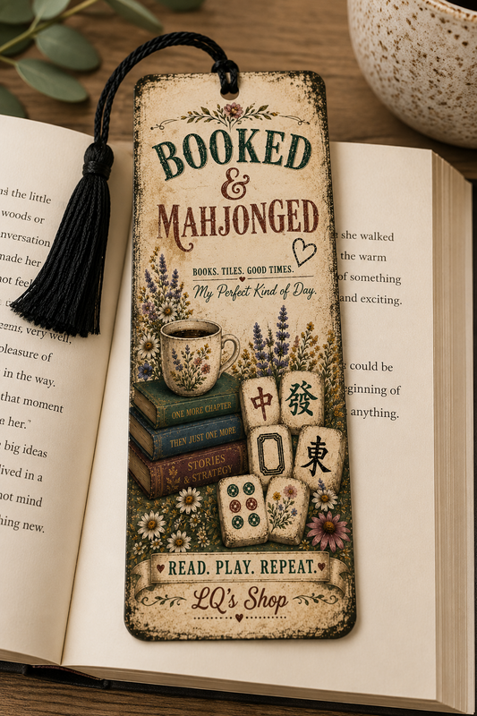 Bookmark Booked &amp; Mahjonged Double-Sided