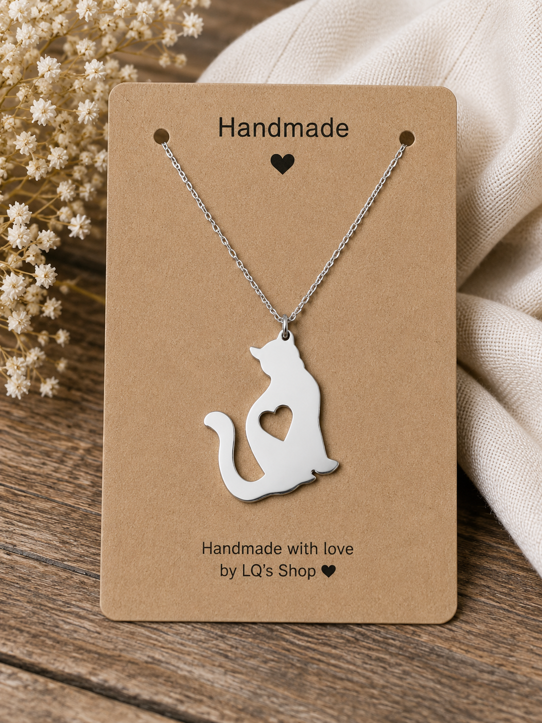 Cat Heart Necklace