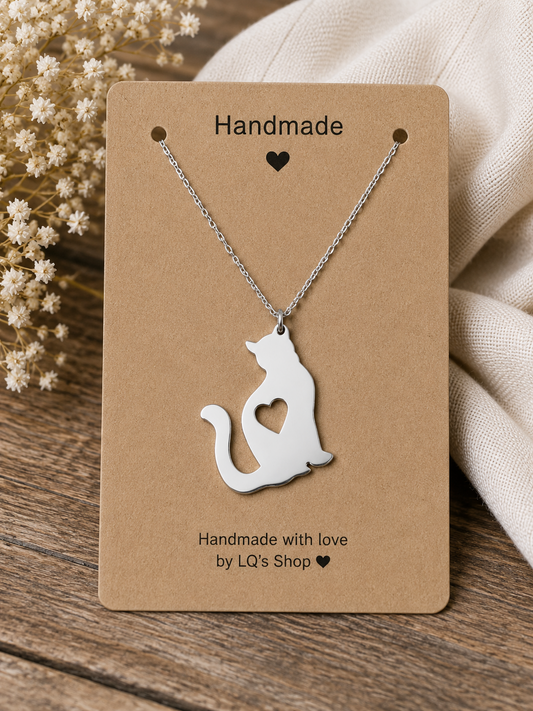 Cat Heart Necklace