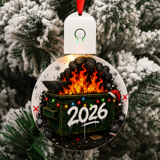 Ornament 2026 Dumpster Fire LED Christmas