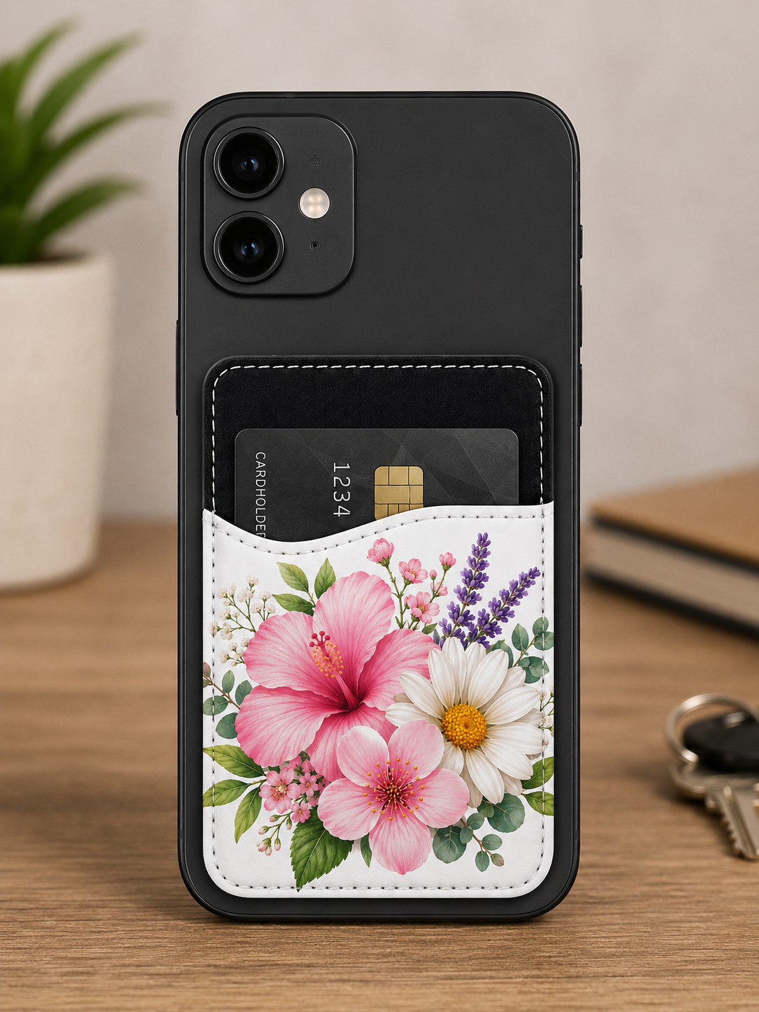 Card Holder Floral Cellphone