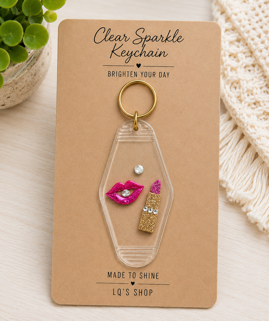 Glam Lips & Lipstick Keychain