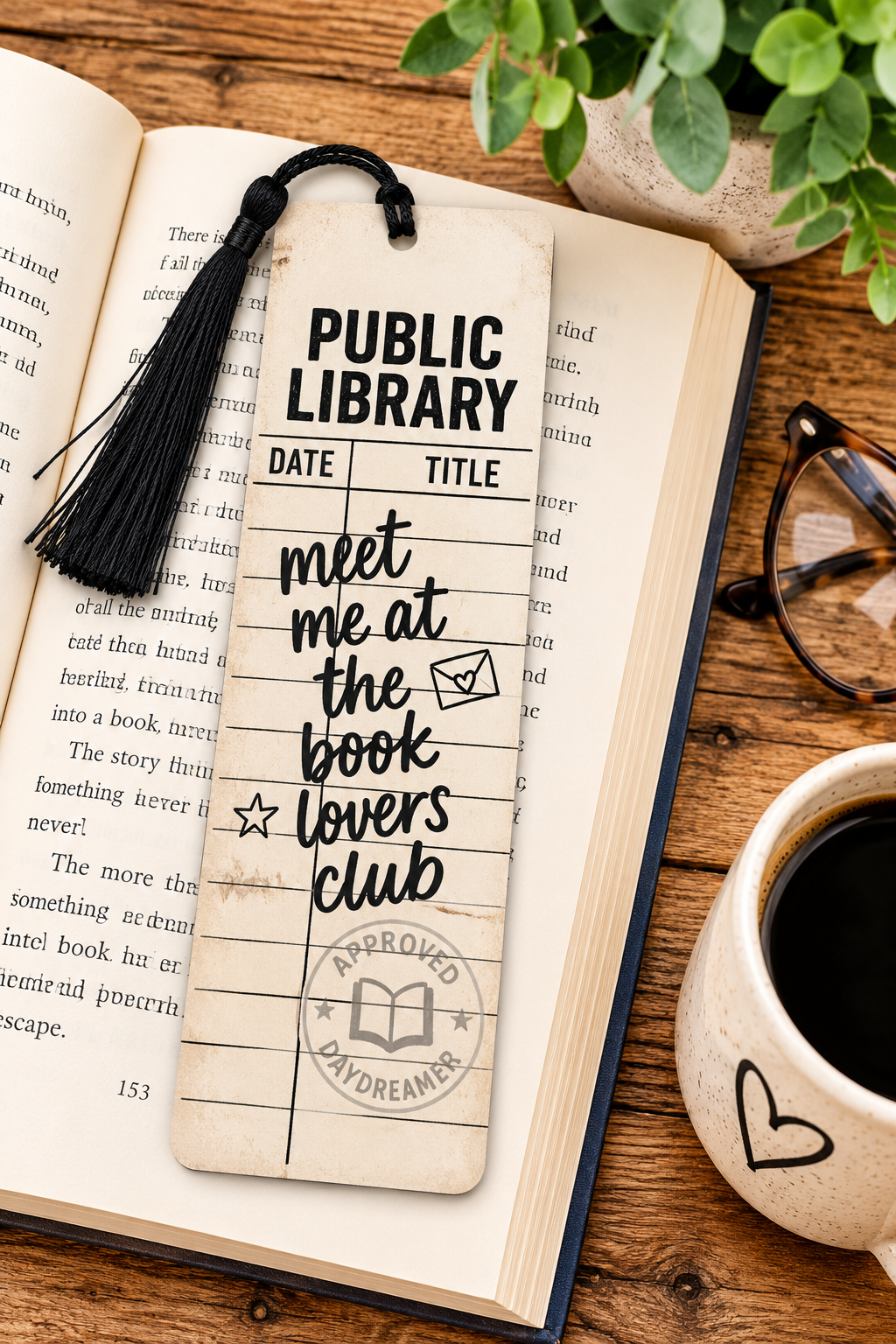 Bookmark "Meet Me at the Book Lovers Club Library"