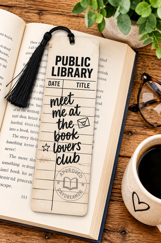 Bookmark Meet Me at the Book Lovers Club Library