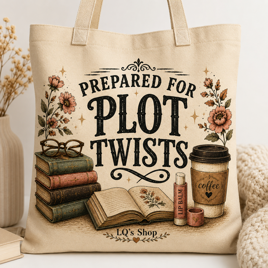 Tote Bag Prepared for Plot Twists Book Lover